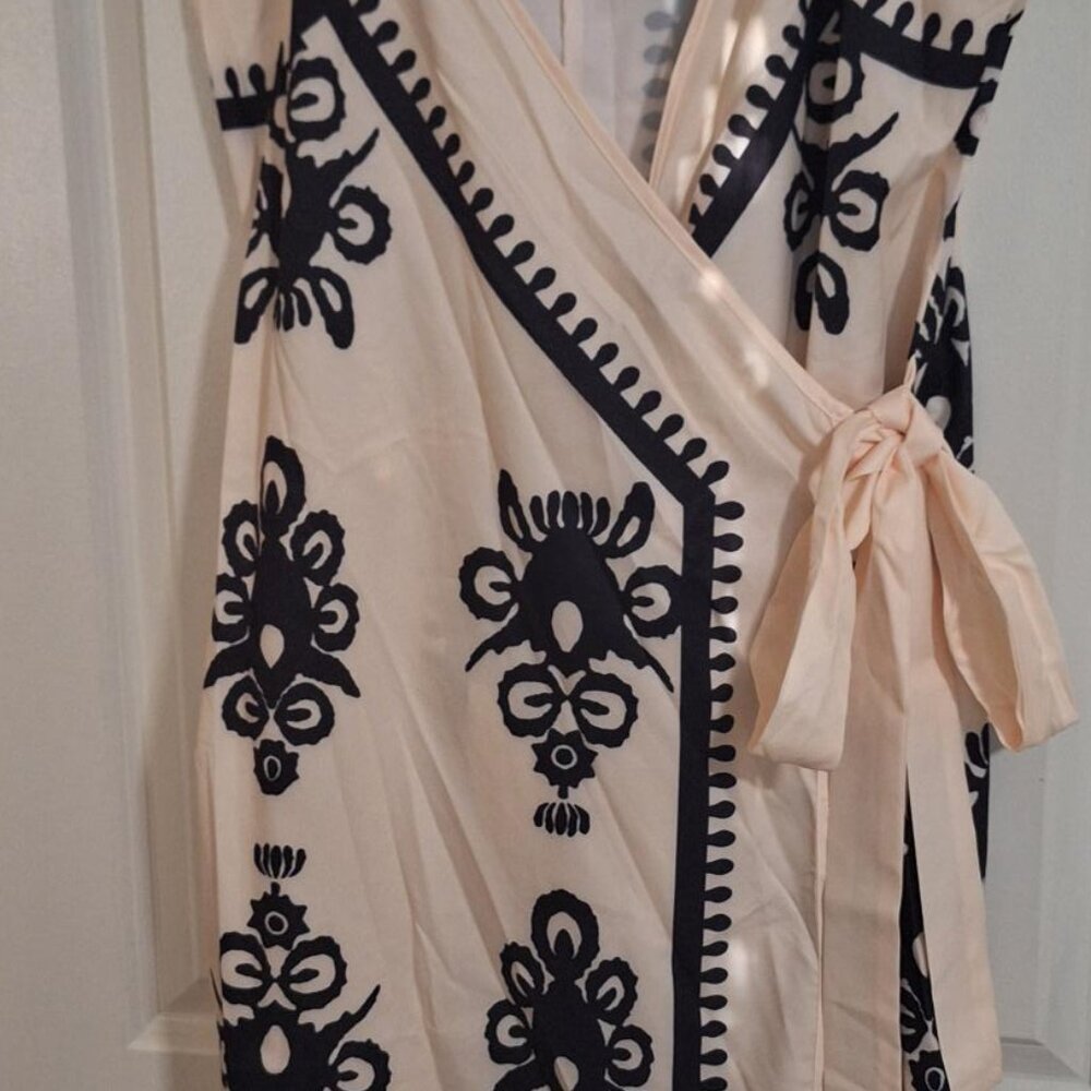 Temu Tie Cross-front Mini Dress